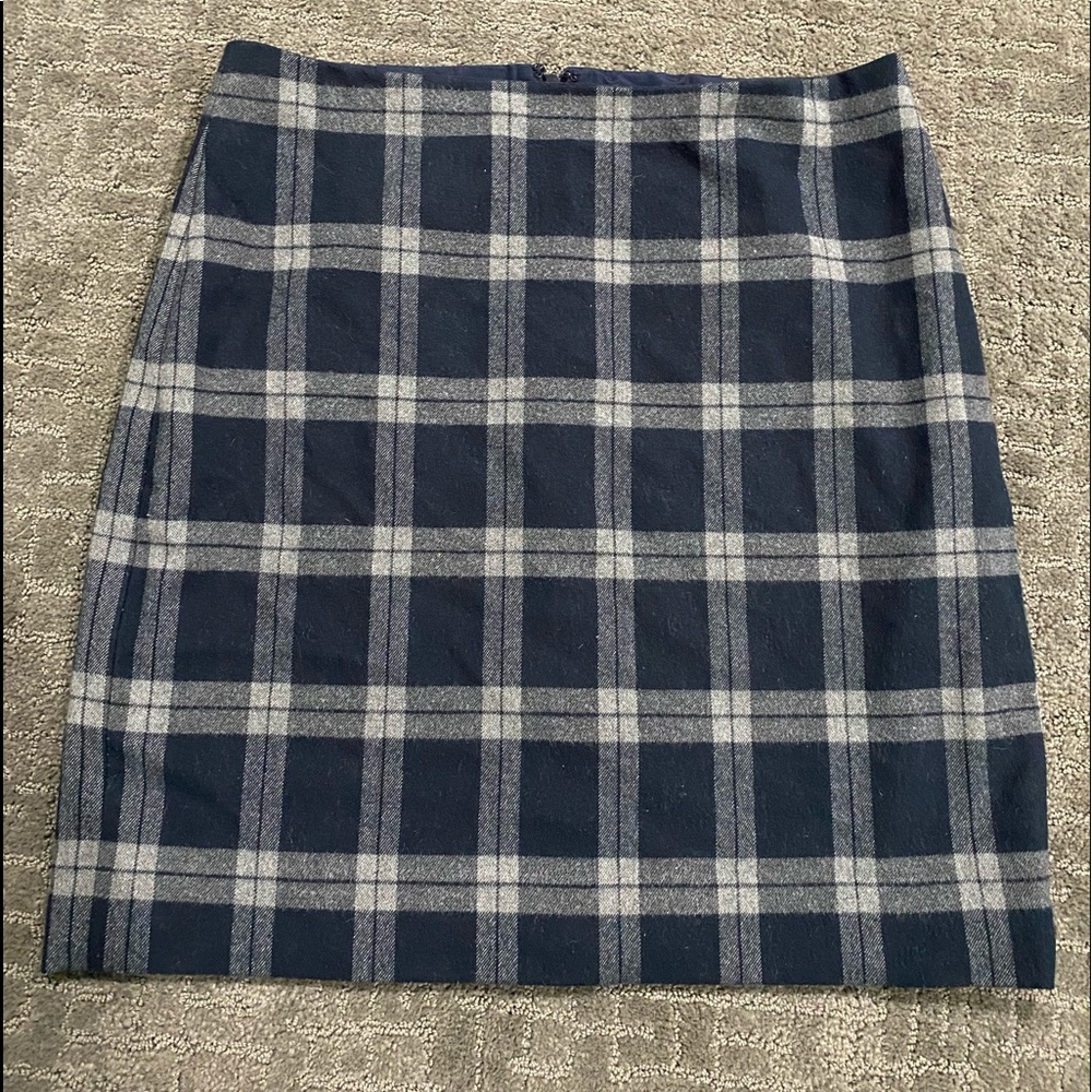 Banana Republic Blue/Grey Checked Skirt